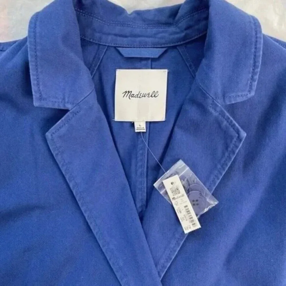 Madewell Crossover Chino Blazer Bluestone Size Large NWT - Picture 3 of 7